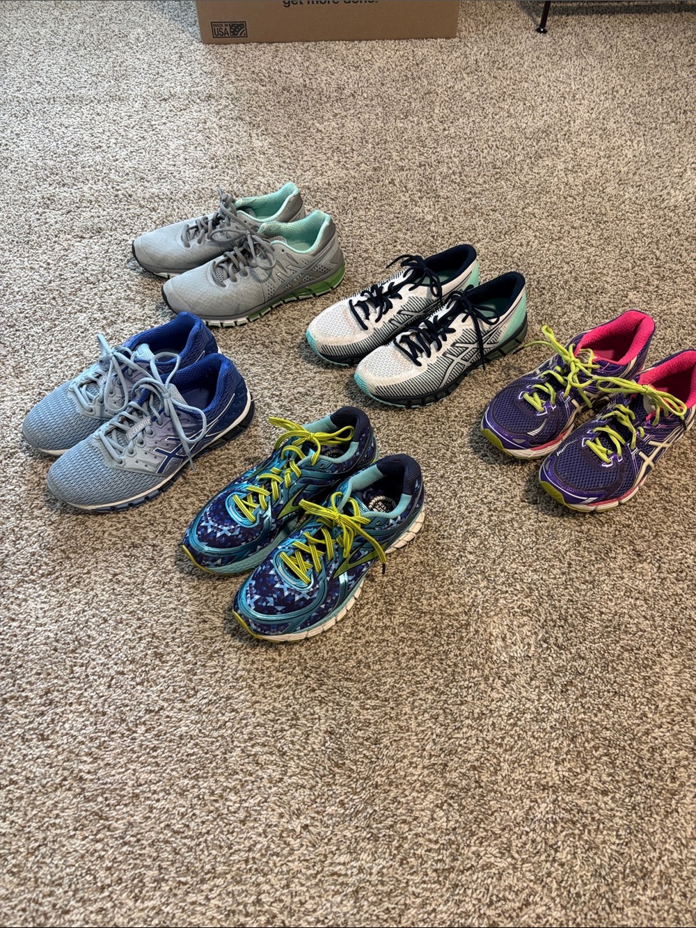 Asics Womens Athletic Shoes - Purple, Blue, Teal, Gray, Pink